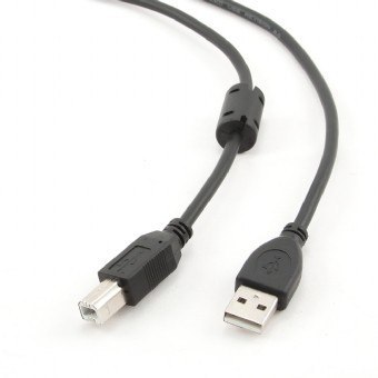Kabel USB 2.0 typu AB AM-BM 4,5m FERRYT czarny Kabel USB 2.0 typu AB AM-BM 4,5m FERRYT czarny