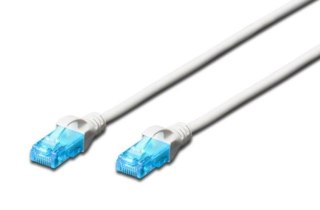 Patch cord U/UTP kat.5e PVC 1m Biały