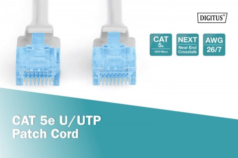 Patch cord U/UTP kat.5e PVC 1m szary