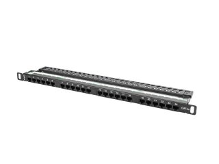 Patch Panel 24 Port 0.5U Kat.5E czarny