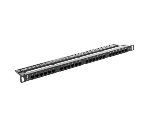 Patch Panel 24 Port 0.5U Kat.5E czarny