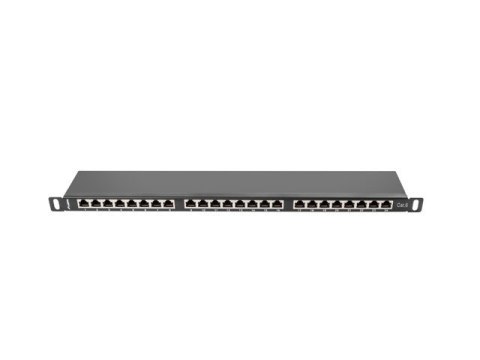 Patch Panel 24 Port 0.5U Kat.6 czarny ekranowany