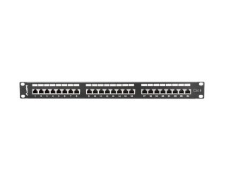 Patch Panel 24 Port 1U Kat.6 czarny ekranowany