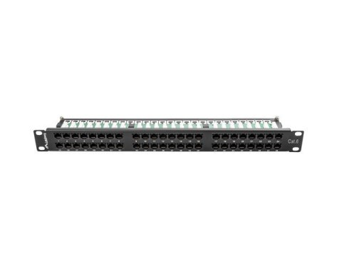 Patch Panel 48 Port 1U Kat.6 czarny