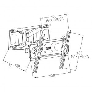 Uchwyt do TV LED/LCD 23-46" 35KG AR-77