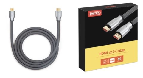 Kabel HDMI M/M 10m, v2.0, oplot, złoty, Y-C142RGY