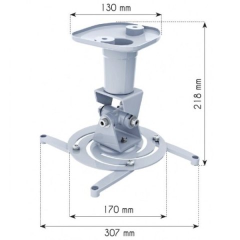 Ramię do projektora 22cm 10kg sufitowe białe