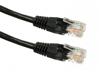 Kabel Patchcord miedziany kat. 5e RJ45 UTP 0,5m czarny