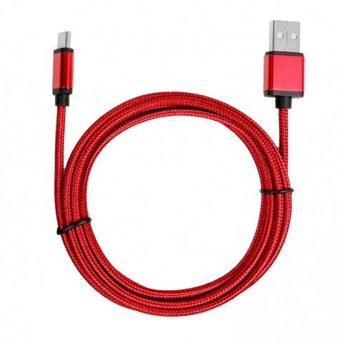 Kabel USB-USB C 1.5m rubinowy sznurek Kabel USB-USB C 1.5m rubinowy sznurek