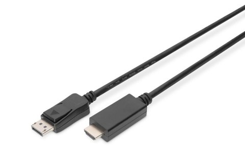 Kabel adapter DisplayPort 1.2 z zatrzaskiem 4K 60Hz UHD Typ DP/HDMI A M/M czarny 3m