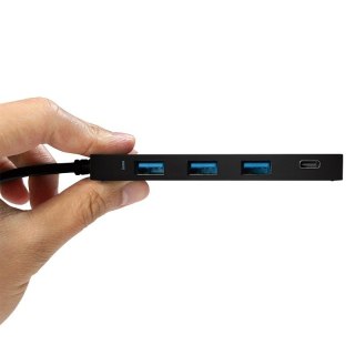 Hub USB-C 3.1 4-porty ultra slim, czarny