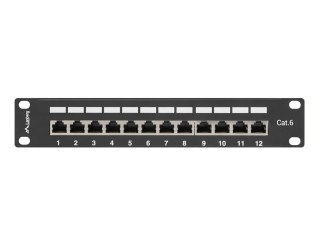 Patch Panel 12 Port 1U 10' cali kategoria 6 ekranowany czarny