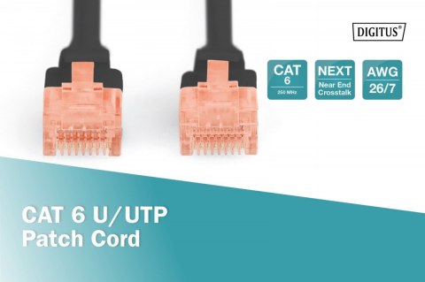 Patch cord U/UTP kat.6 PVC 5m czarny