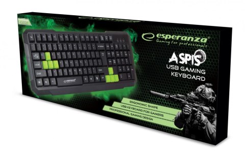 Klawiatura przewodowa Gaming Usb Aspis Zielona Klawiatura przewodowa Gaming Usb Aspis Zielona