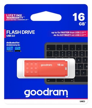 Pendrive UME3 16GB USB 3.0 Pomarańczowy