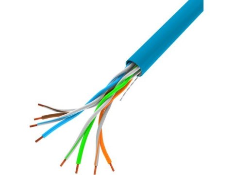 Kabel LAN UTP 100Mb/s 305m drut cca niebieski