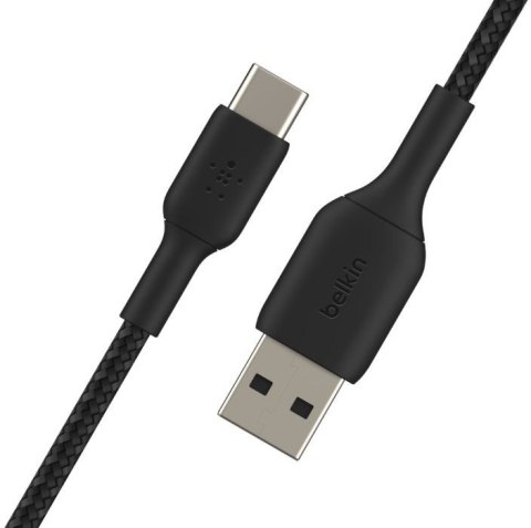 Kabel Braided USB-C USB-A 3m czarny