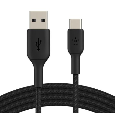 Kabel Braided USB-C USB-A 3m czarny